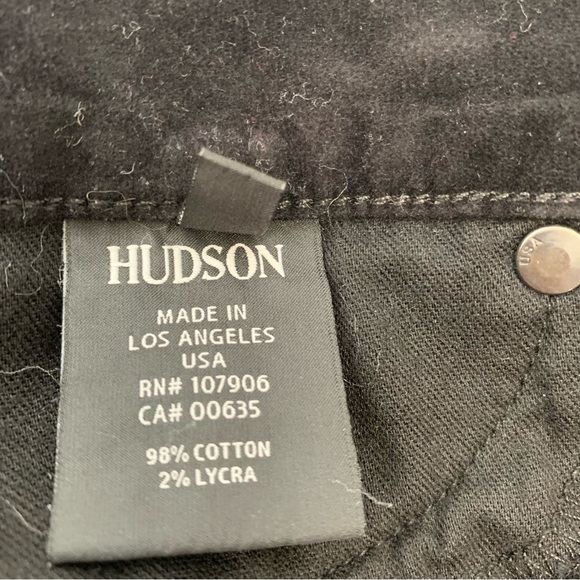 Hudson Pants Woman Sz 30 Black Velvet Skinny Low Rise Pockets Tapered Stretch - Picture 8 of 13